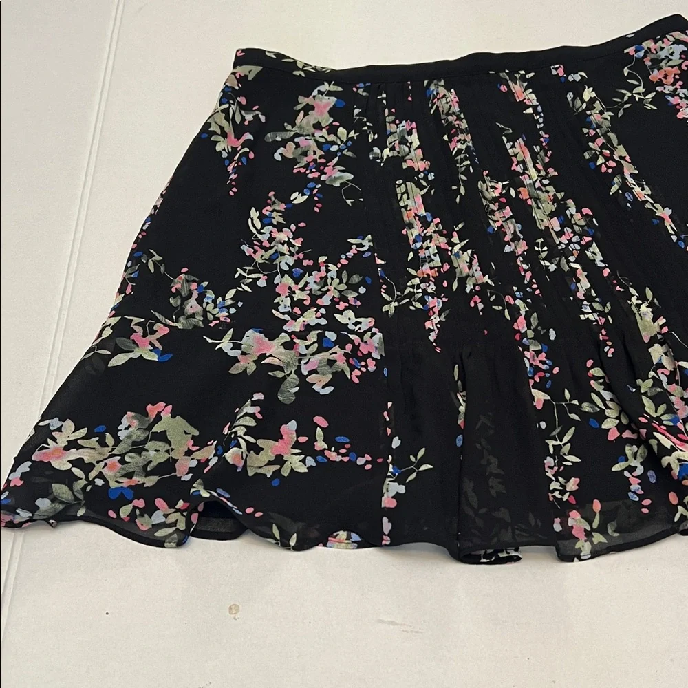 REISS FLORAL PLEATED RUFFLE MINI SKIRT SIZE 6